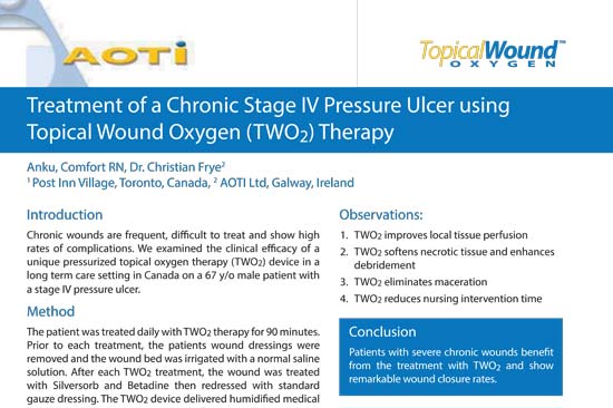 Treatment of a Chronic Stage IV Pressure Ulcer using Topical Wound Oxygen (TWO2) Therapy